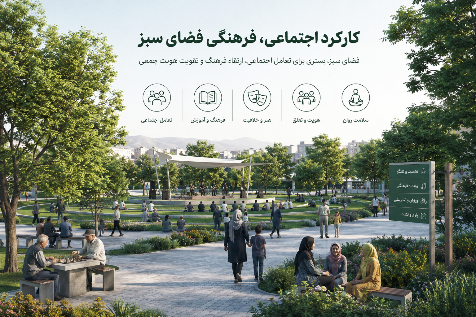 کارکرد اجتماعی و فرهنگی فضای سبز